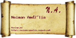 Neiman Amália névjegykártya