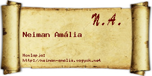 Neiman Amália névjegykártya